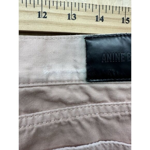 Anine Bing Cotton Shorts Soft Pink M Distressed Shorts Casual Cutoff Button Fly - Picture 7 of 10
